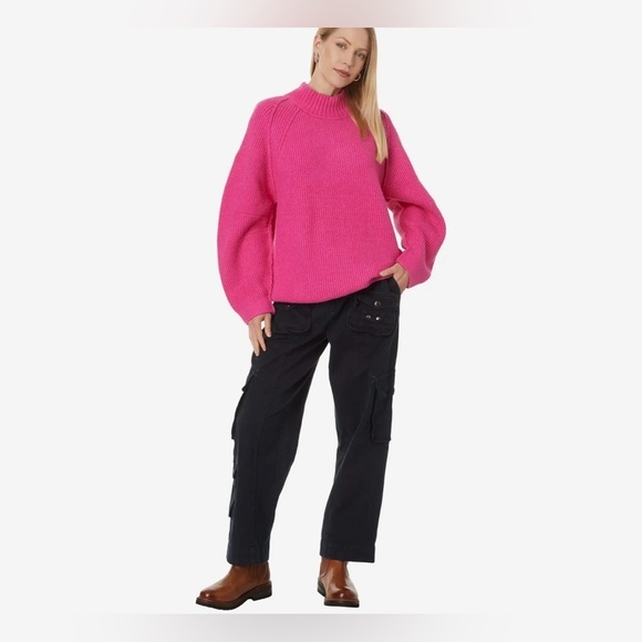 NWT Free People Small Sunbeam Sweater Hot Pink $168 Retail New Oversized - Picture 4 of 7
